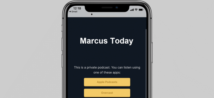 How do I subscribe to a private Marcus Today podcast - Phone 2